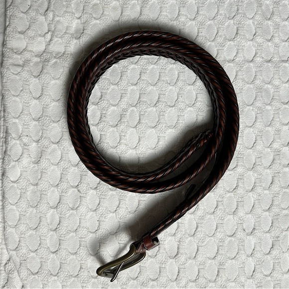 Nautica Men’s NWT Brown Leather Braided Belt Preppy Nautical Minimalist - Picture 8 of 15